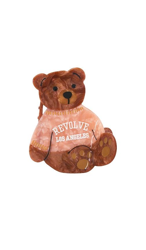 Solar Eclipse x Revolve Hand-Painted Los Angeles Collegiate Teddy Claw Clip in Brown by SOLAR ECLIPSE