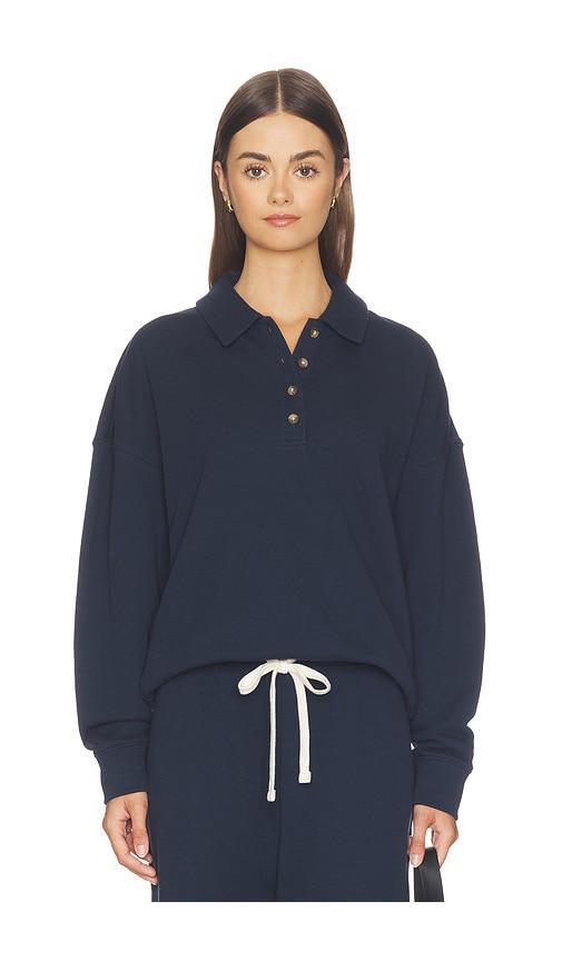 Sold Out NYC The French Terry Polo Sweater in Navy by SOLD OUT NYC