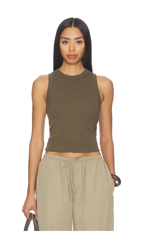Sold Out NYC The Not So Basic Tank in Olive by SOLD OUT NYC