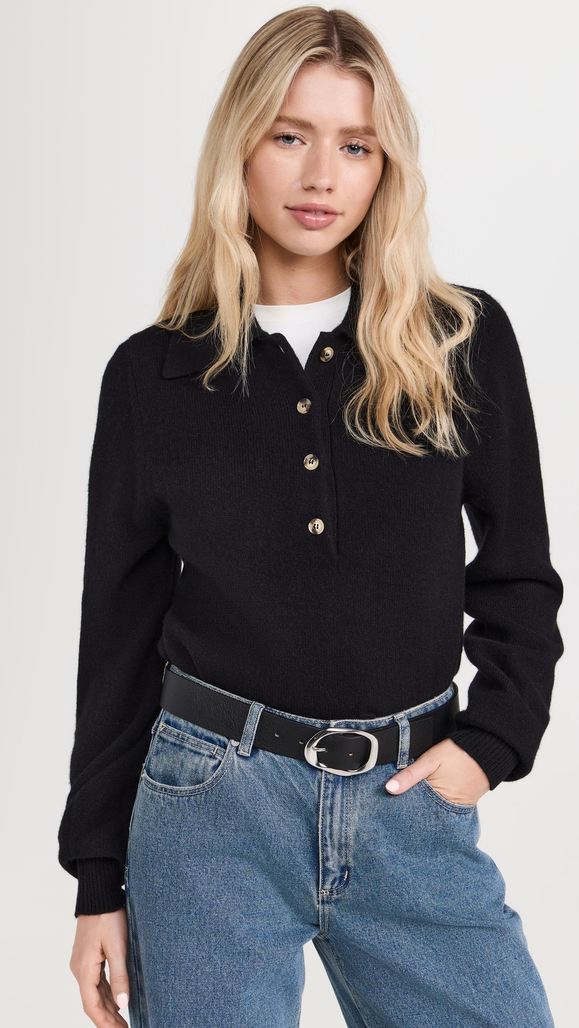 The Cashmere Polo in Black by SOLD OUT NYC