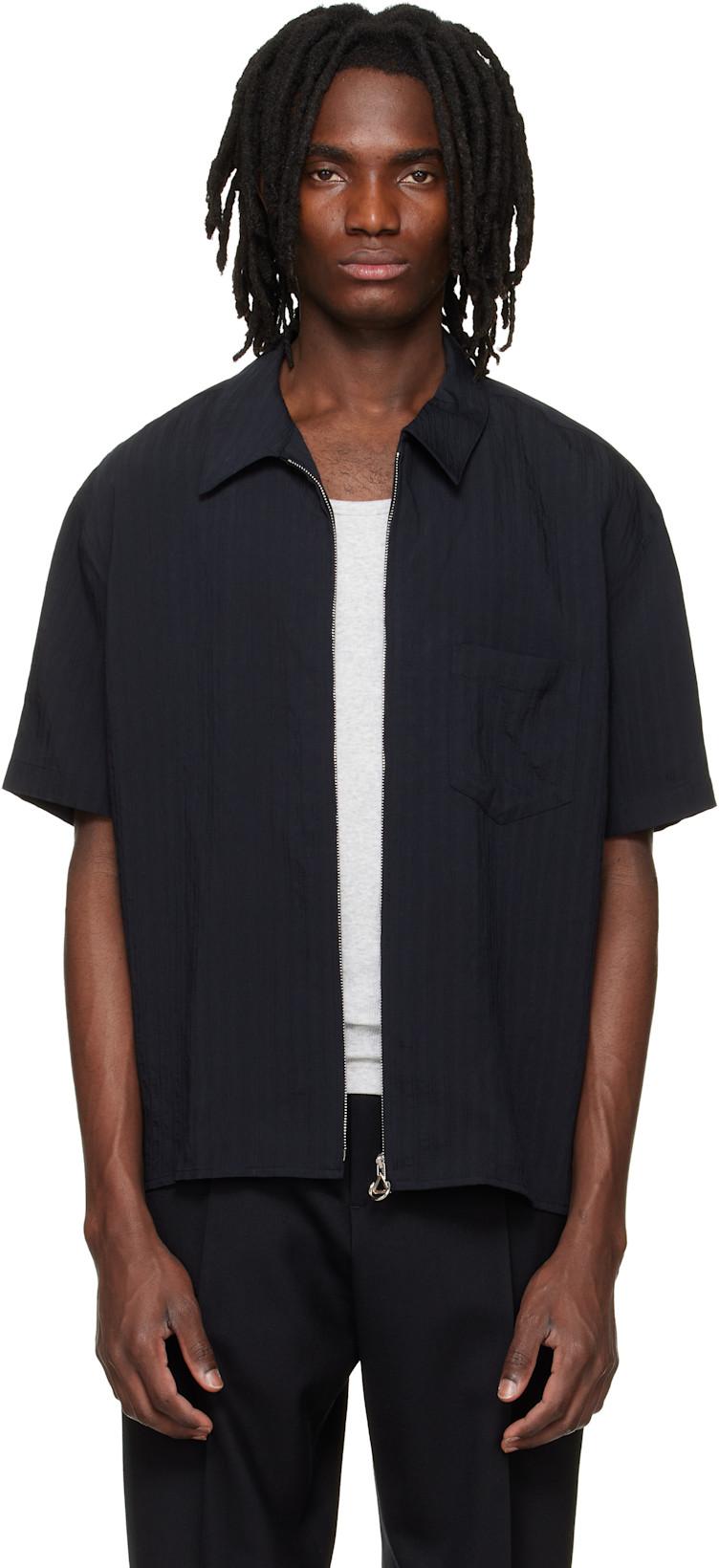 Black Zip Shirt by SOLID HOMME