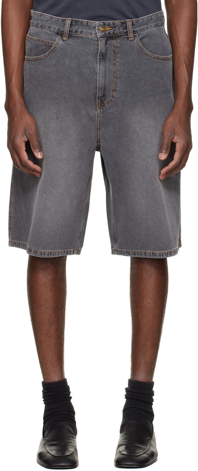 Gray Bermuda Denim Shorts by SOLID HOMME