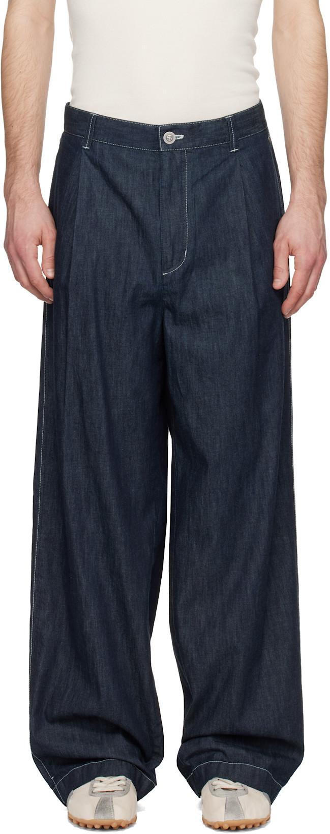 Navy Japanese Denim Jeans by SOLID HOMME