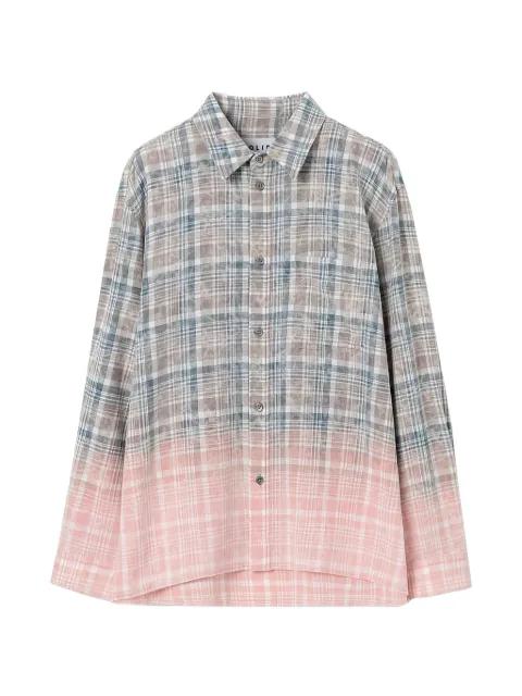 gradient-effect checked shirt by SOLID HOMME
