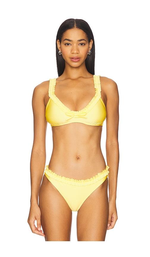 Solid & Striped The Cassidy Bikini Top in Yellow by SOLID&STRIPED