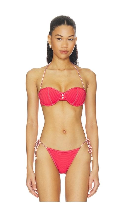 Solid & Striped The Harlow Bikini Top in Red by SOLID&STRIPED