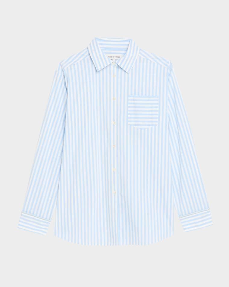 The Avril Striped Button-Front Shirt by SOLID&STRIPED