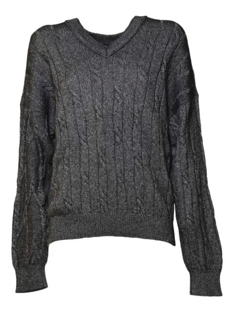 cable-knit V-neck sweater by SOLOTRE