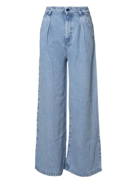 pleated wide-leg jeans by SOLOTRE