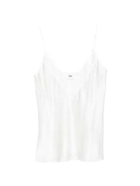 satin V-neck top by SOLOTRE