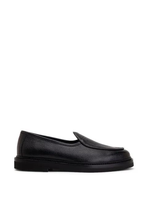 Alexis pebbled-leather loafers by SOLOVIERE
