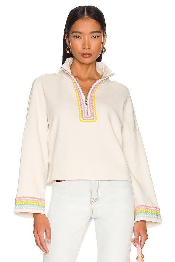 rainbow applique quarter zip sweatshirt by SOMETHING NAVY
