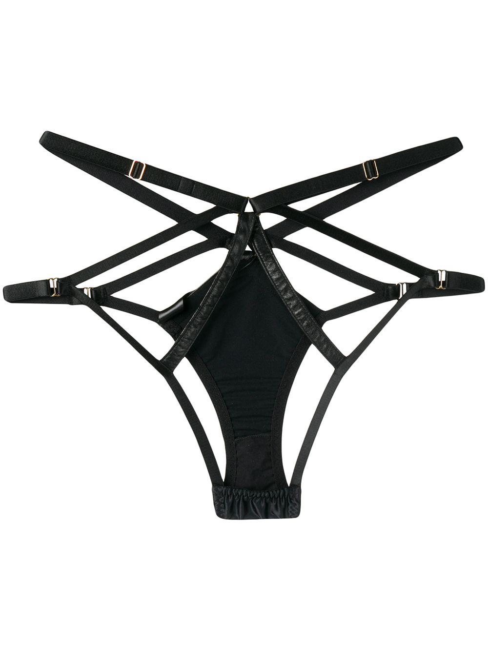 Jade satin open briefs by SOMETHING WICKED