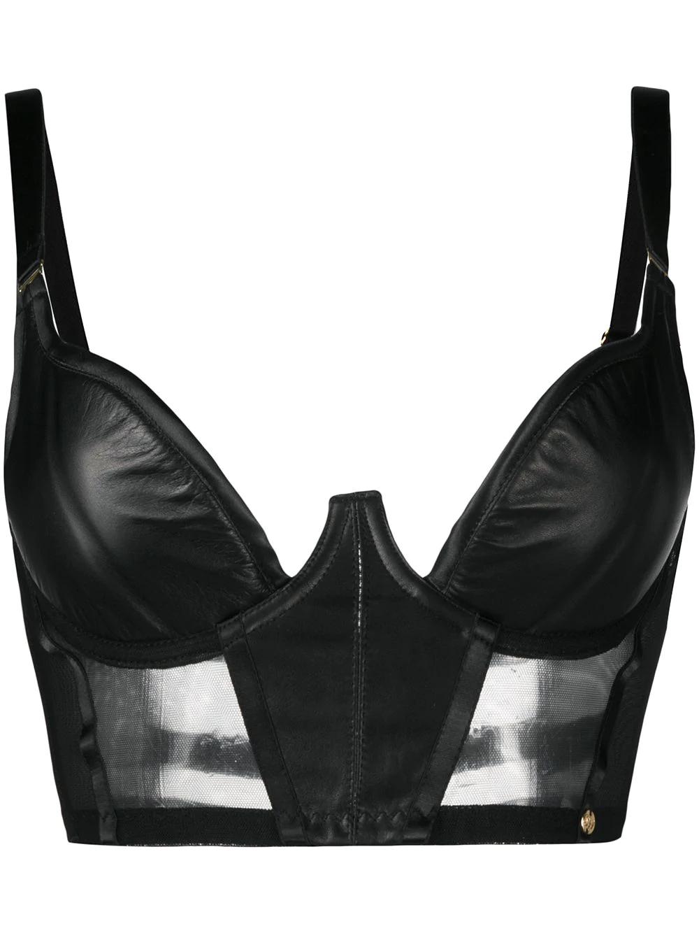 fitted leather bra by SOMETHING WICKED