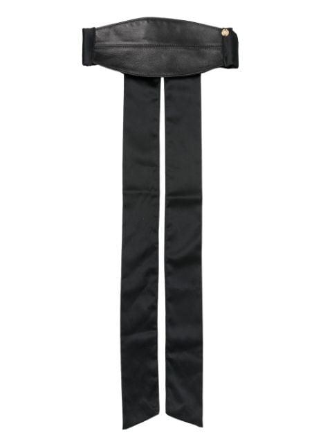 logo-plaque leather blindfold by SOMETHING WICKED
