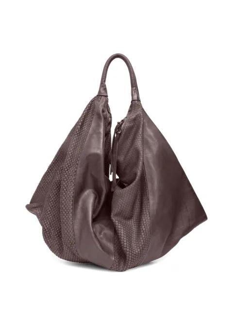 snakeskin-embossed zip shoulder bag by SOMMET