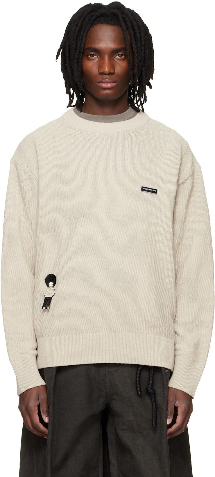 Beige Oversized Sweater by SONG FOR THE MUTE