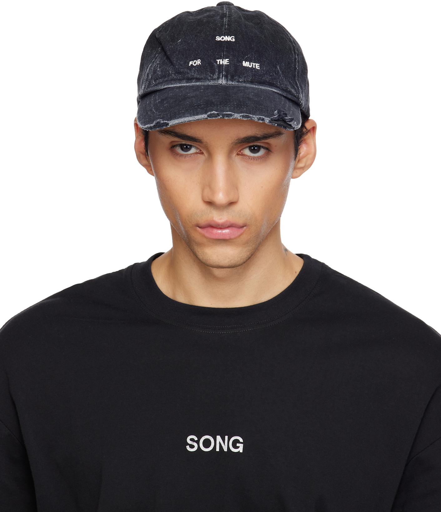Black Overdyed Denim Cap by SONG FOR THE MUTE