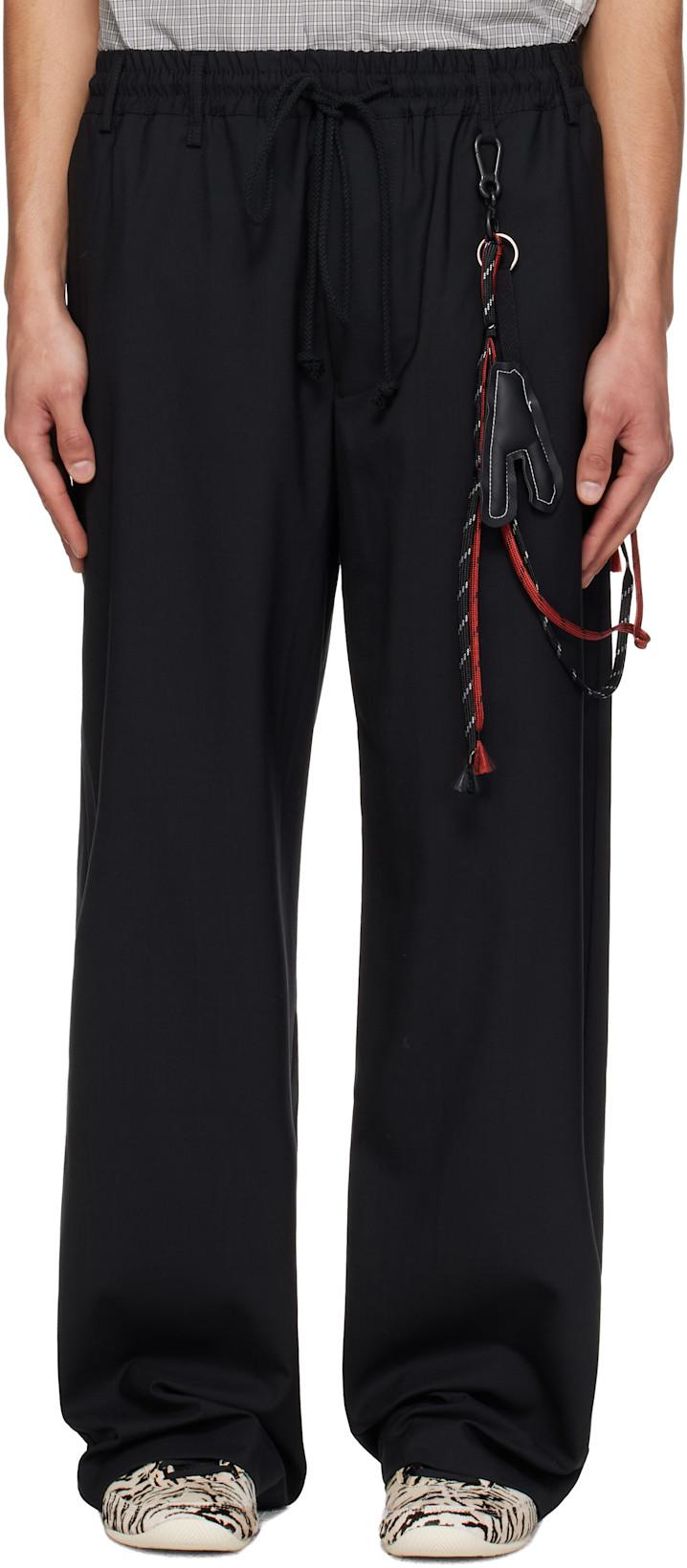 Black Relaxed Lounge Pants by SONG FOR THE MUTE