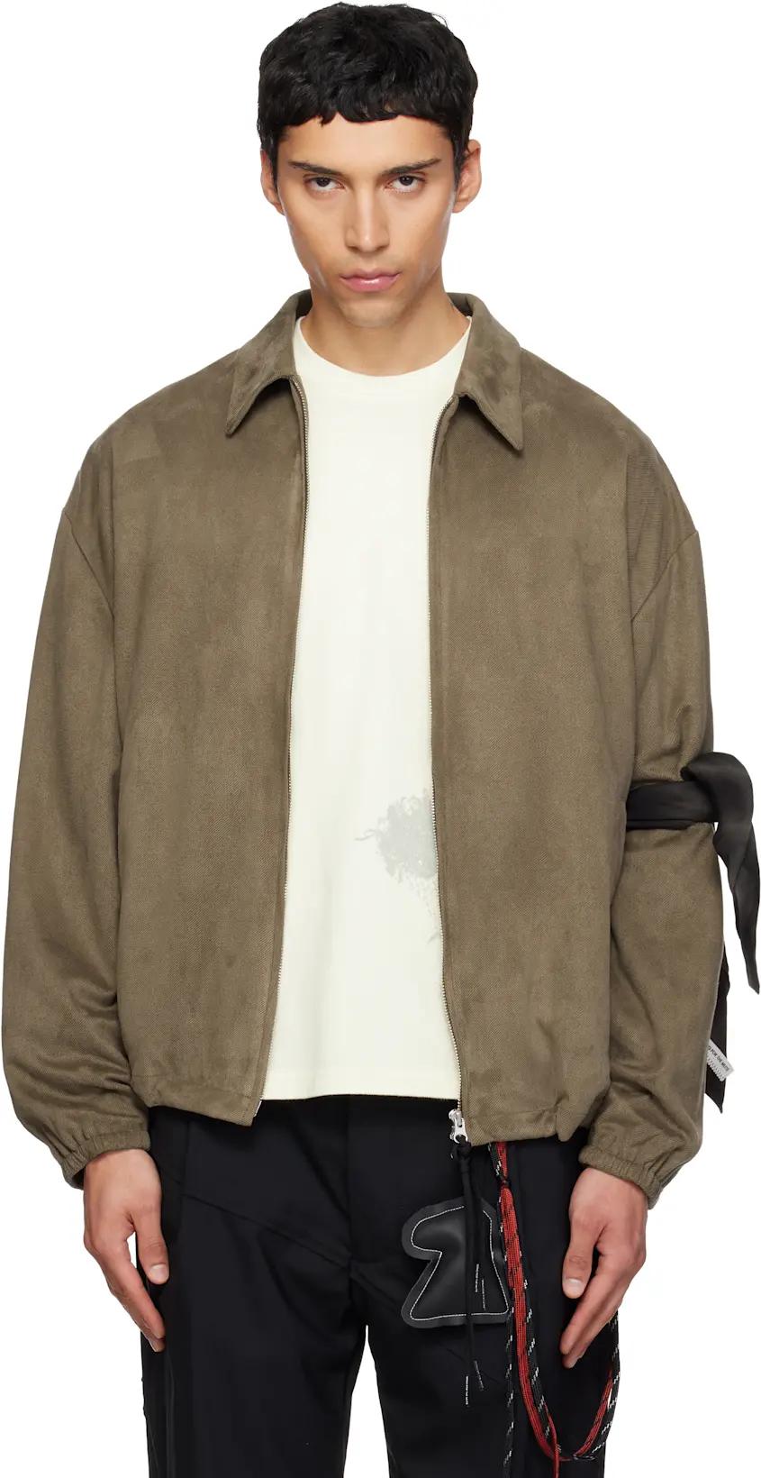 Brown Slim Coach Jacket by SONG FOR THE MUTE