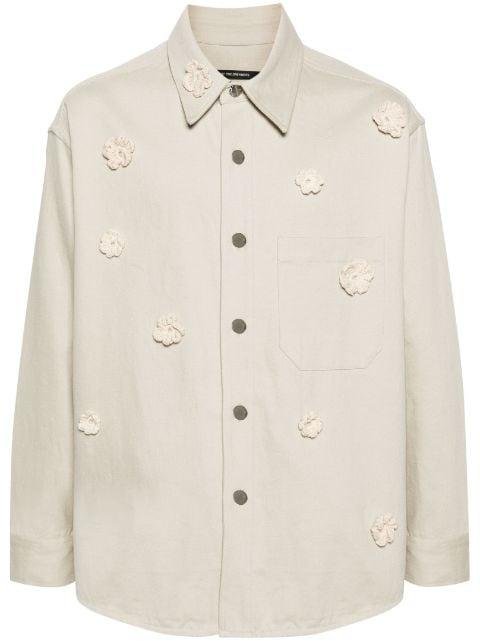 Daisy appliqué shirt jacket by SONG FOR THE MUTE