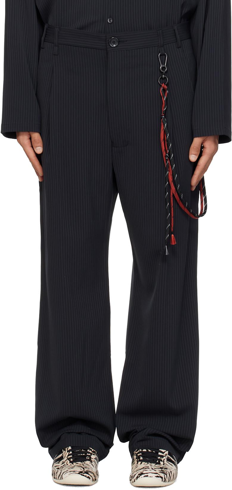 Navy Loose Pleated Trousers by SONG FOR THE MUTE