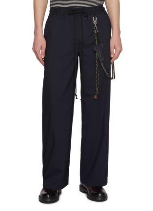 Rope Detail Wool Gabardine Lounge Pants by SONG FOR THE MUTE Rope Detail Wool Gabardine Lounge Pants by SONG FOR THE MUTE