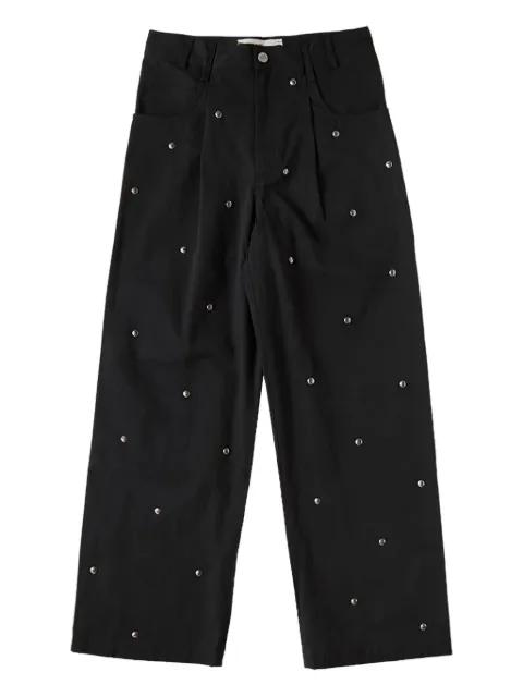 bead-embellished straight-leg trousers by SONG FOR THE MUTE