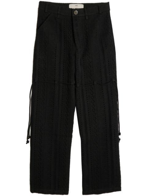 chain-lace wide-leg trousers by SONG FOR THE MUTE