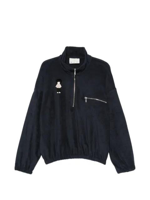 character-patch half-zip sweatshirt by SONG FOR THE MUTE