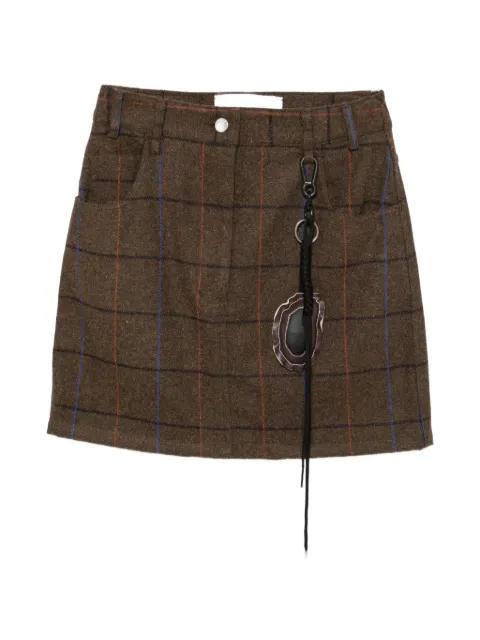 check-pattern charm-detail skirt by SONG FOR THE MUTE