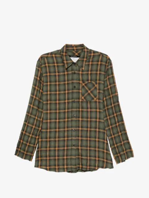 check-print frayed shirt by SONG FOR THE MUTE