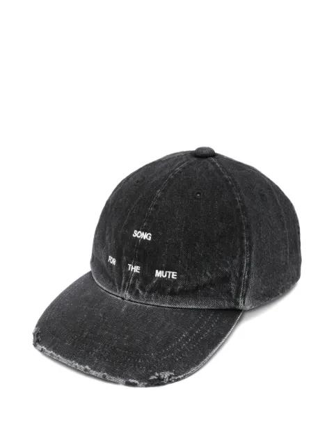 distressed embroidered-logo baseball cap by SONG FOR THE MUTE