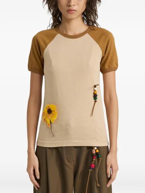 flower-appliqué T-shirt by SONG FOR THE MUTE
