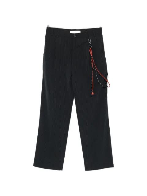pinstriped keyring trousers by SONG FOR THE MUTE