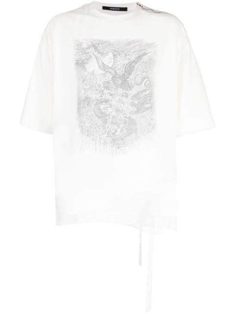 Ghost Inferno tulle-overlay T-shirt by SONGZIO