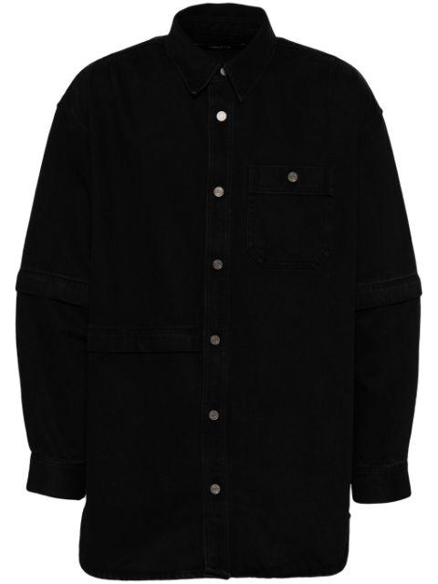 asymmetric detachable denim shirt by SONGZIO
