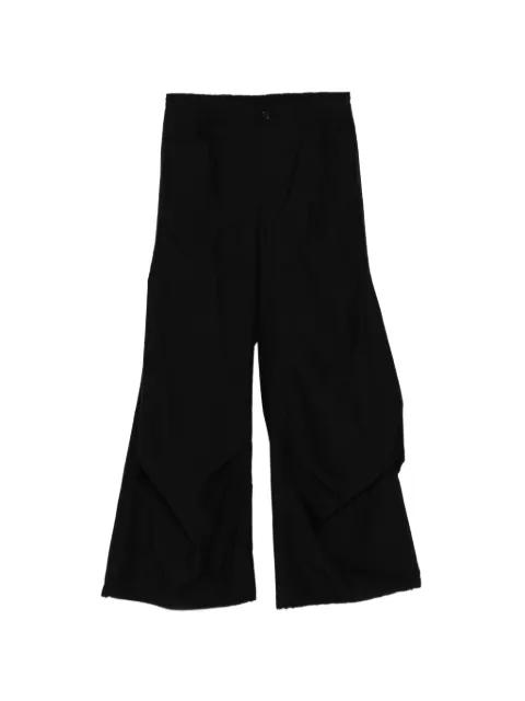 bias drape flare pants by SONGZIO