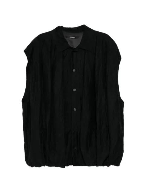 button down slveeless shirt by SONGZIO