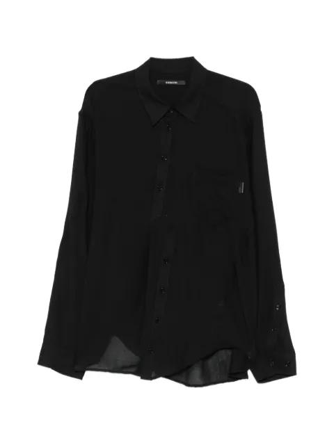 layered asymmetric-hem shirt by SONGZIO