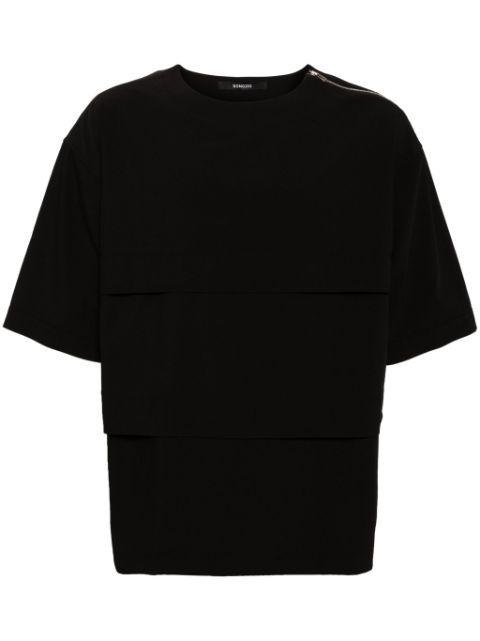 layered drop-shoulder T-shirt by SONGZIO