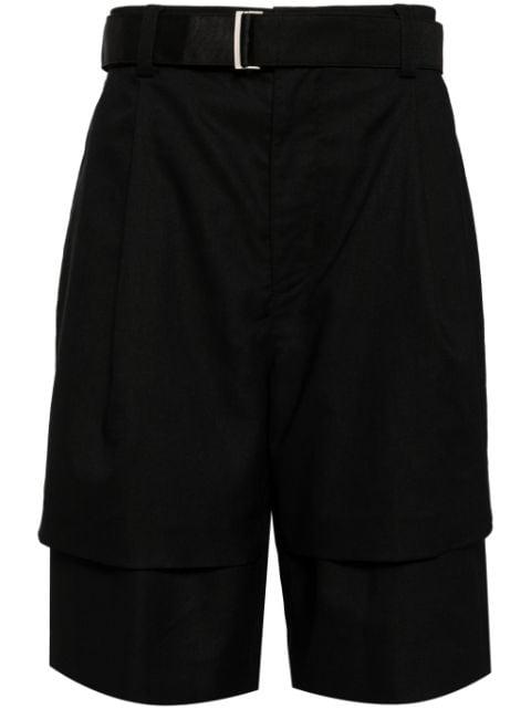 layered linen shorts by SONGZIO