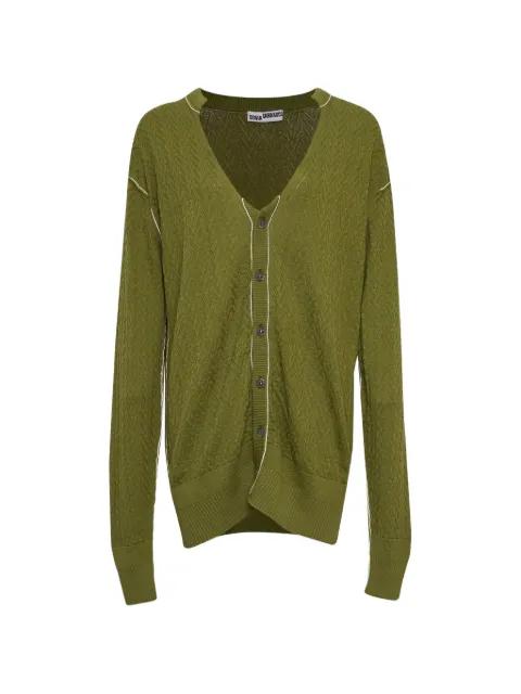 chevron-knit piped-trim cardigan by SONIA CARRASCO