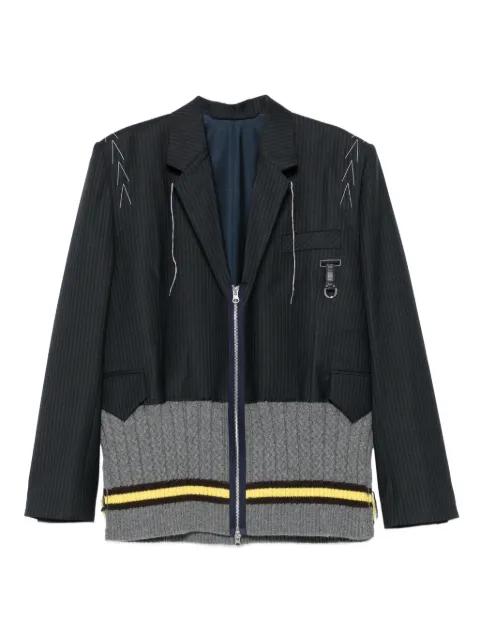 full-zip panelled wool jacket by SONIA CARRASCO