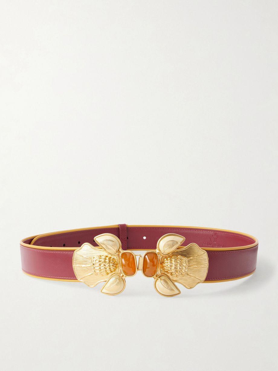 Bee gold-tone and leather belt by SONIA PETROFF