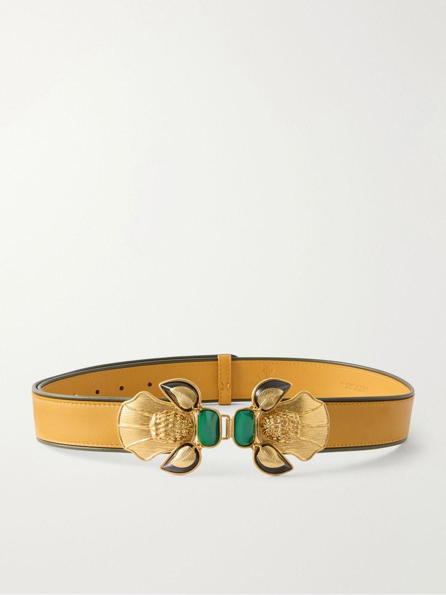 Bee gold-tone and leather belt by SONIA PETROFF