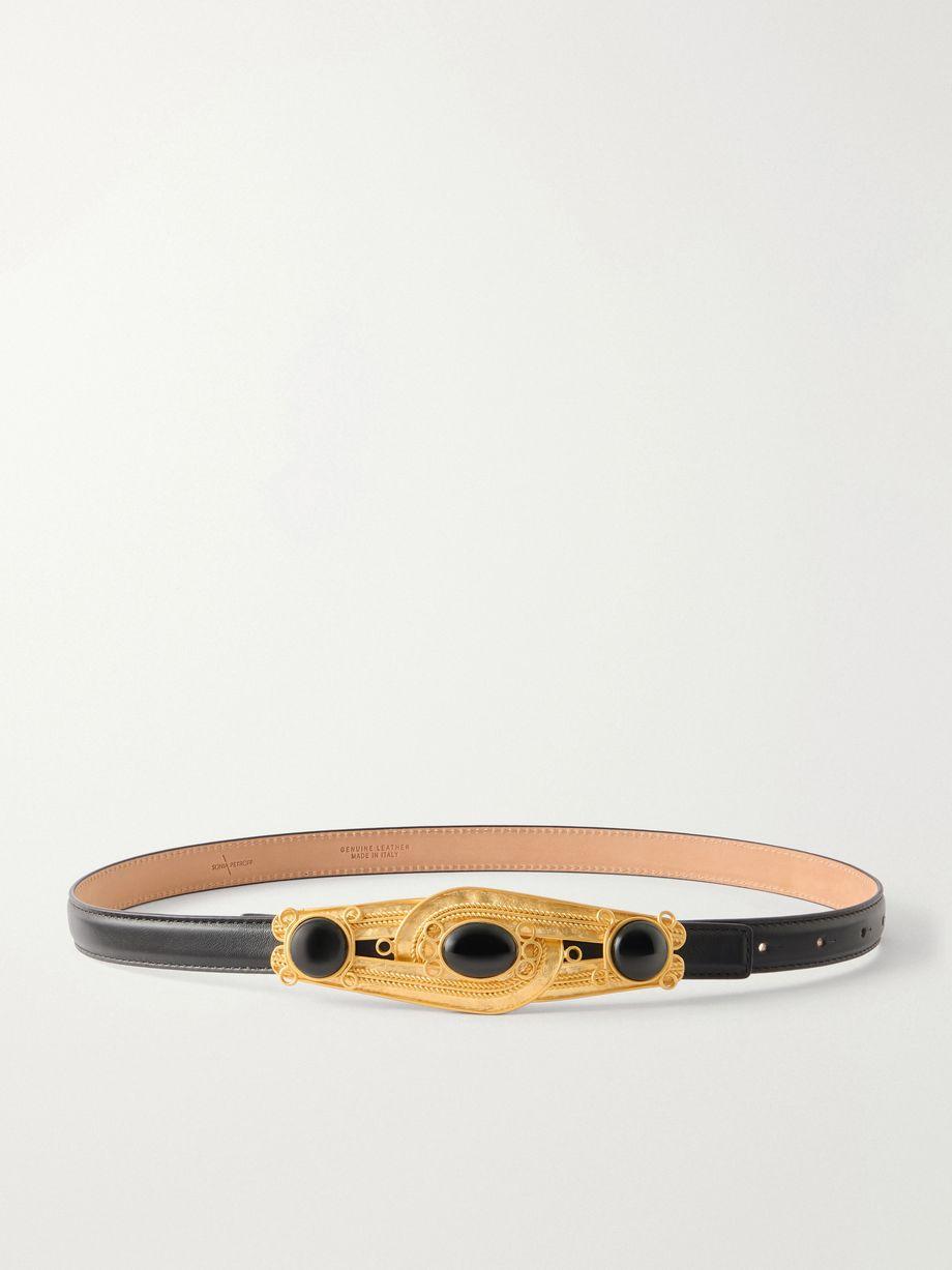 Eterna gold-tone, leather and resin belt by SONIA PETROFF