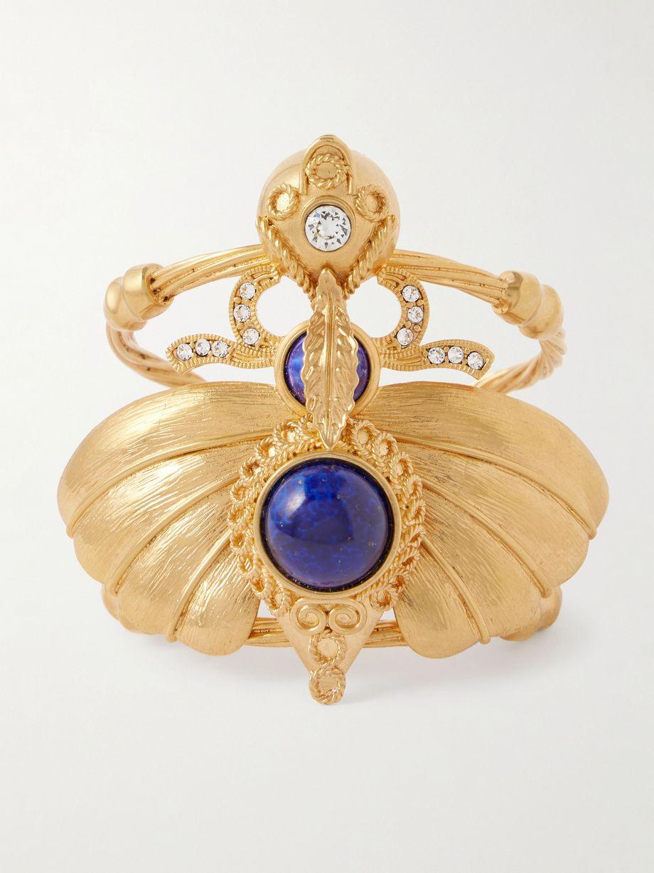 Falena gold-plated, resin and Swarovski crystal cuff by SONIA PETROFF