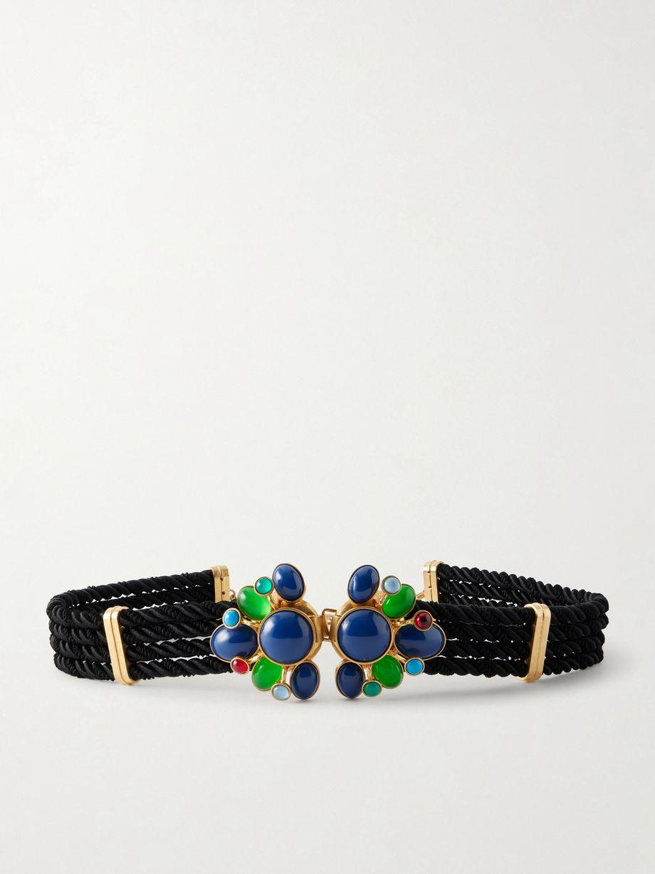 Zinnia gold-plated, enamel and woven cord belt by SONIA PETROFF