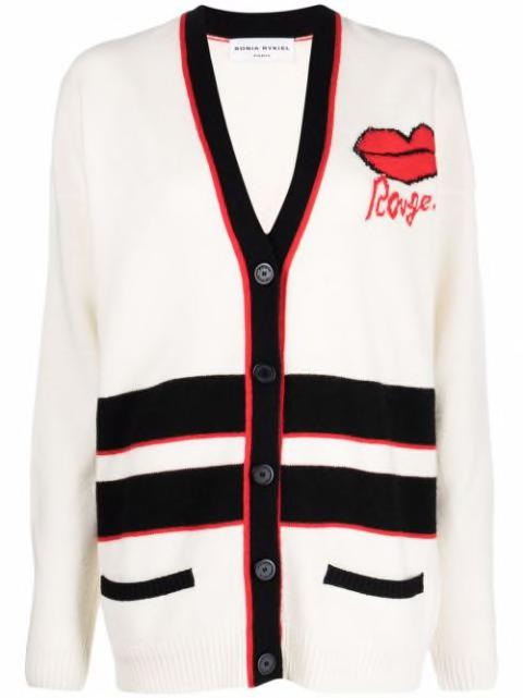 striped-trim long cardigan by SONIA RYKIEL